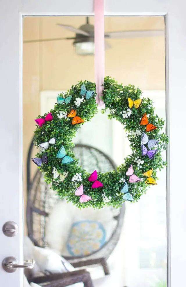 #23. DIY Spring Butterfly Wreath