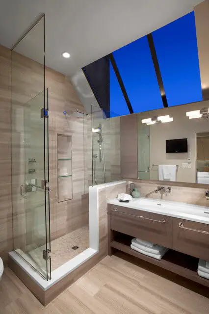 The unusual attic bathroom