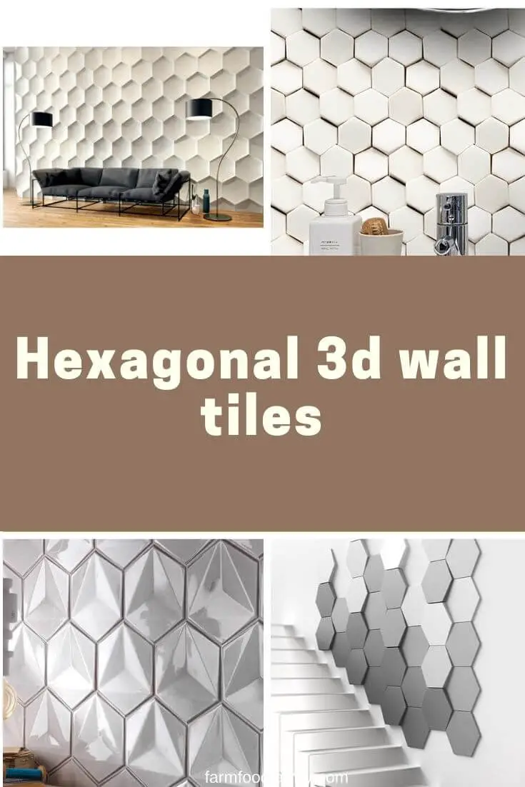 Hexagonal 3d wall tiles