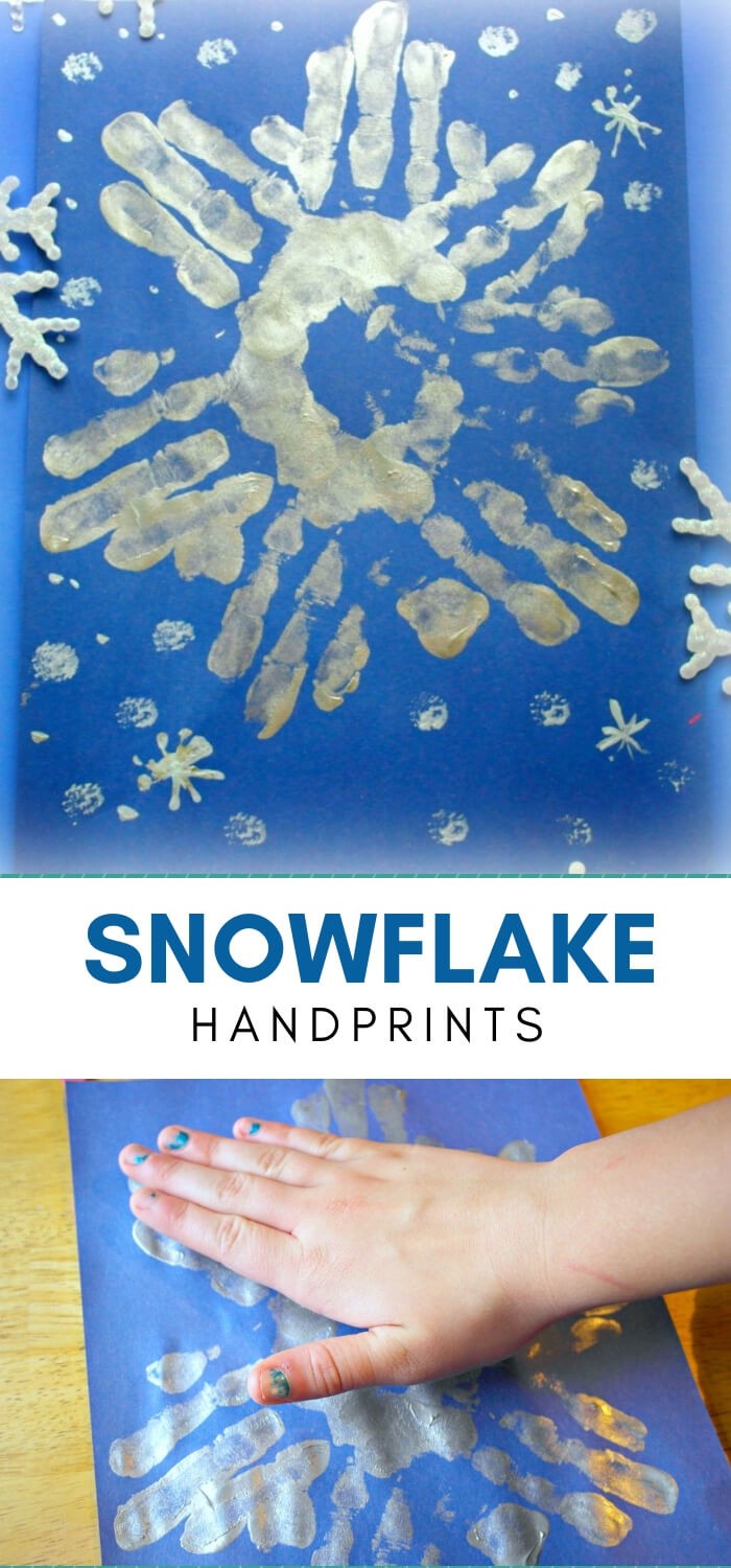 #7. Snowflake Handprints