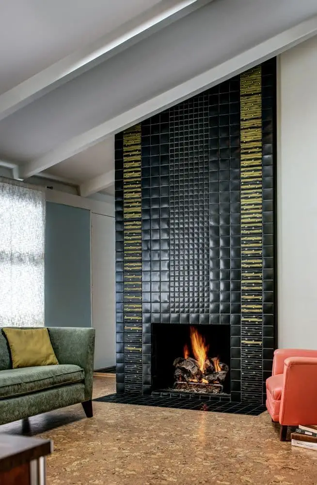 Mid-century fireplace tile ideas