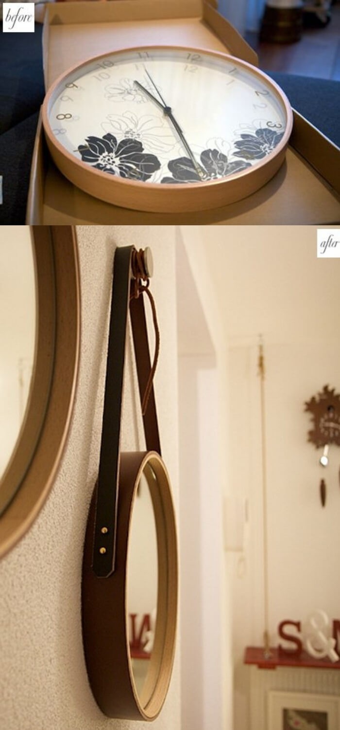 Before and after clock mirror