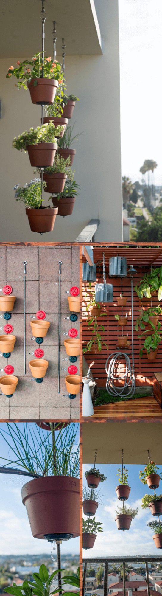 DIY vertical clay pots