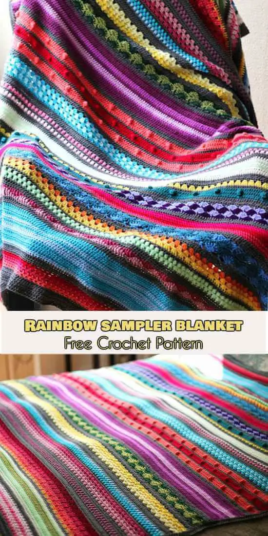 Crochet Rainbow Sampler Blanket