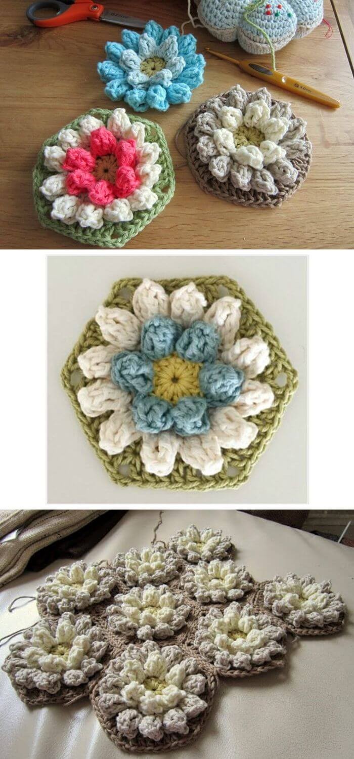 Crochet Lily Pad Hexagon