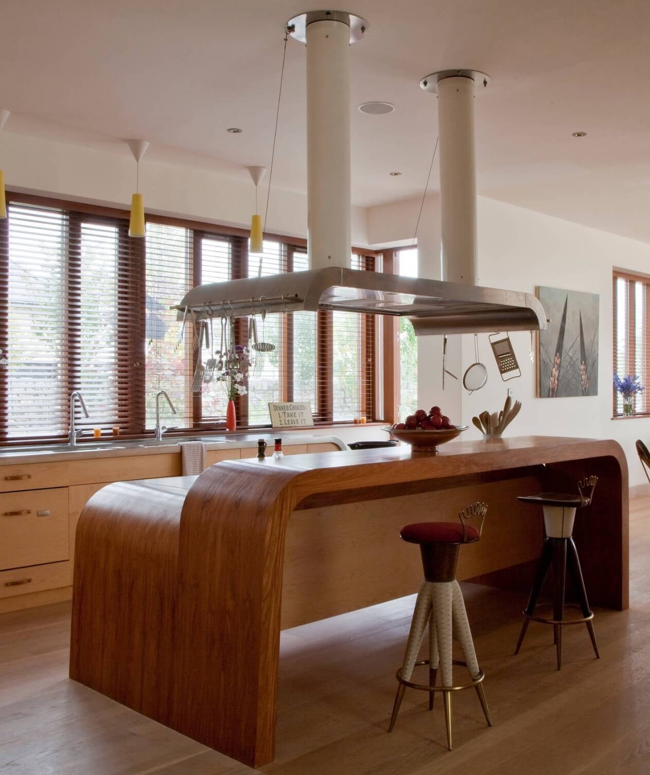 #20. Modern country kitchen with wood countertop