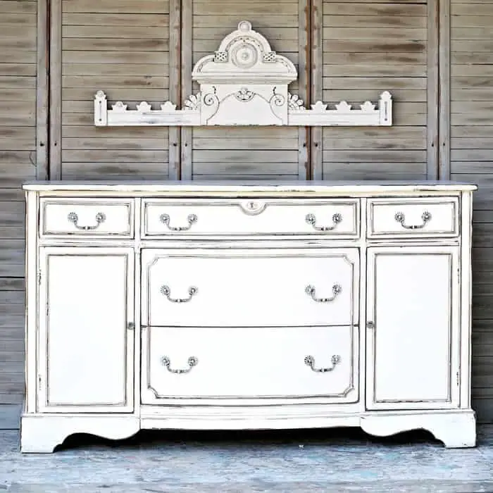 Distressed White Painted Dresser