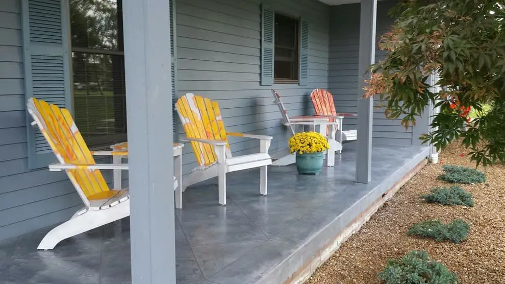 Stained concrete porch ideas.