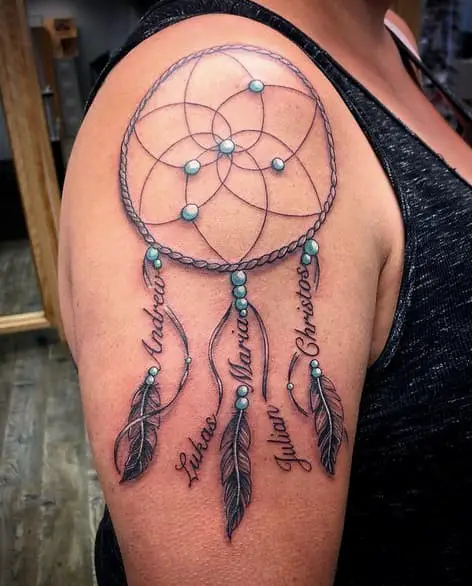 18) Dream catcher tattoo