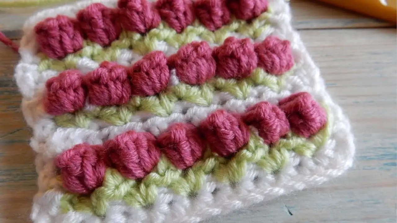 The inline pop out tulip stitch