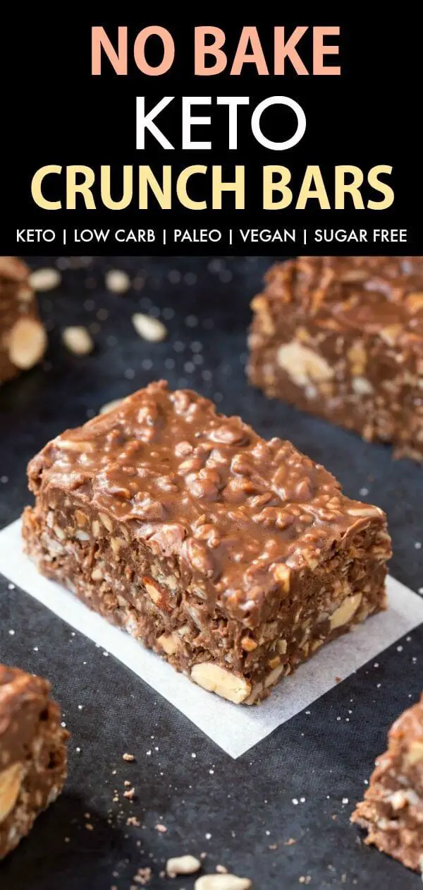 Keto No-Bake Chocolate Crunch Bars