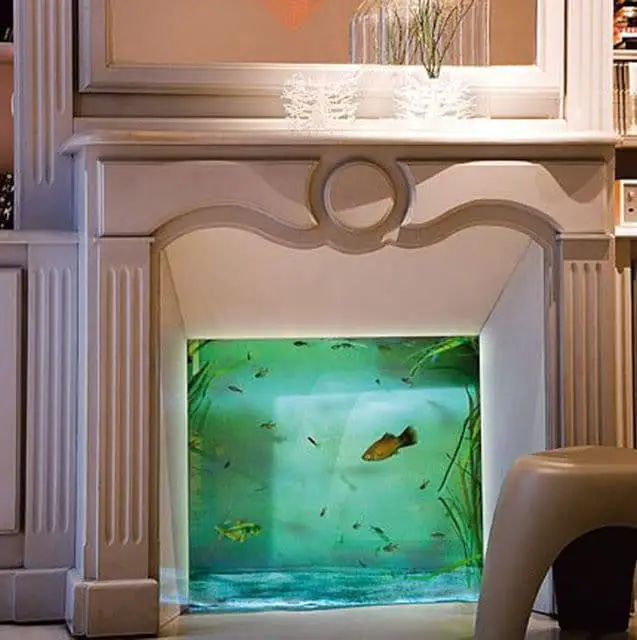 Fish tank fireplace