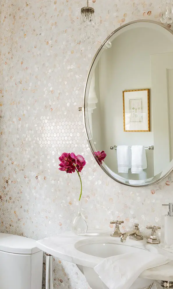 25+ Bathroom Ideas With Mother Of Pearl Tiles
