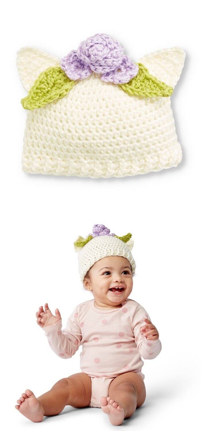 Kitten hat crochet pattern