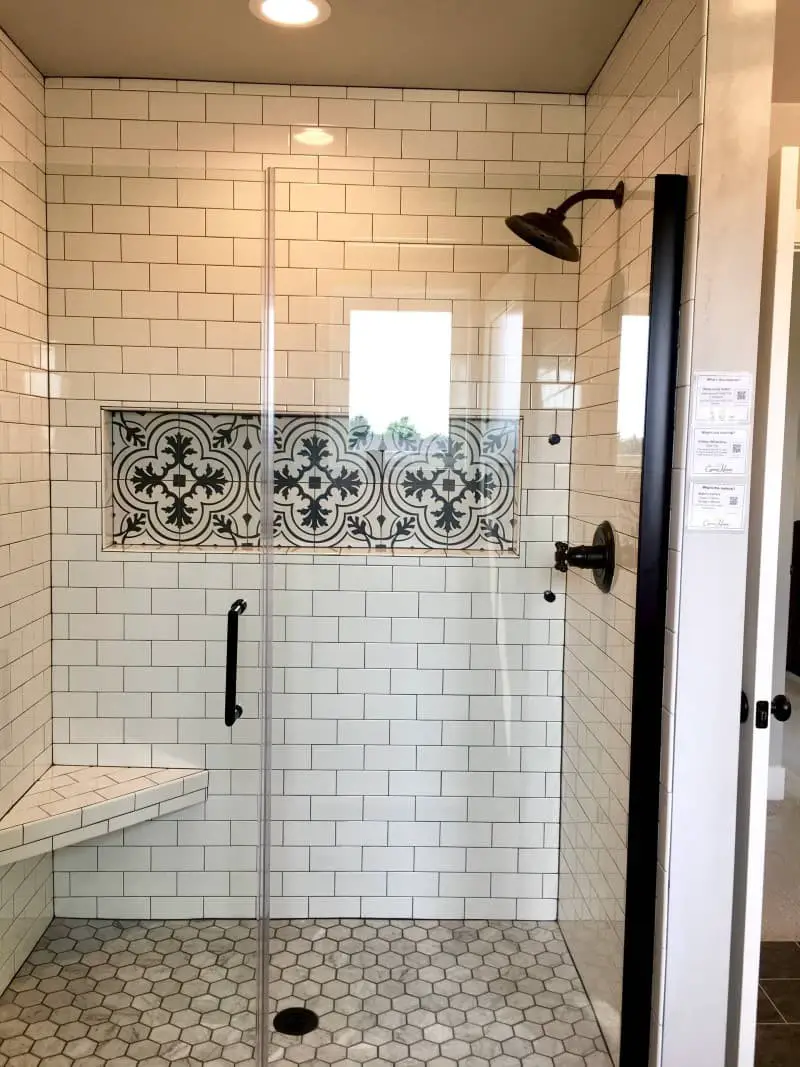 Bathroom shower backsplash ideas.