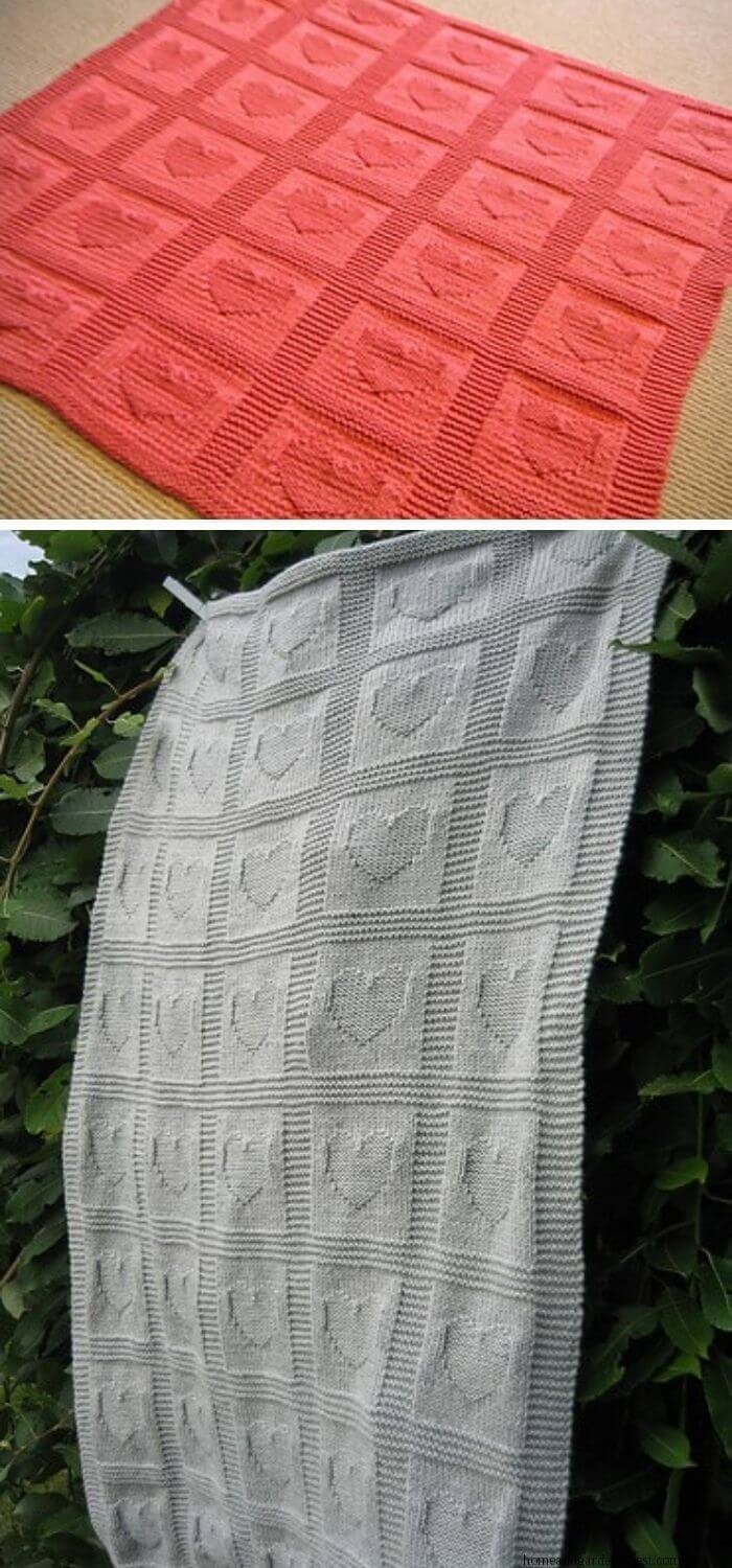 Heart baby blanket pattern