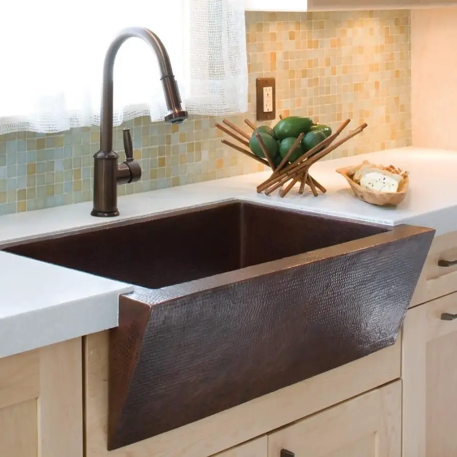 #8. Brown colored inclined stone sink