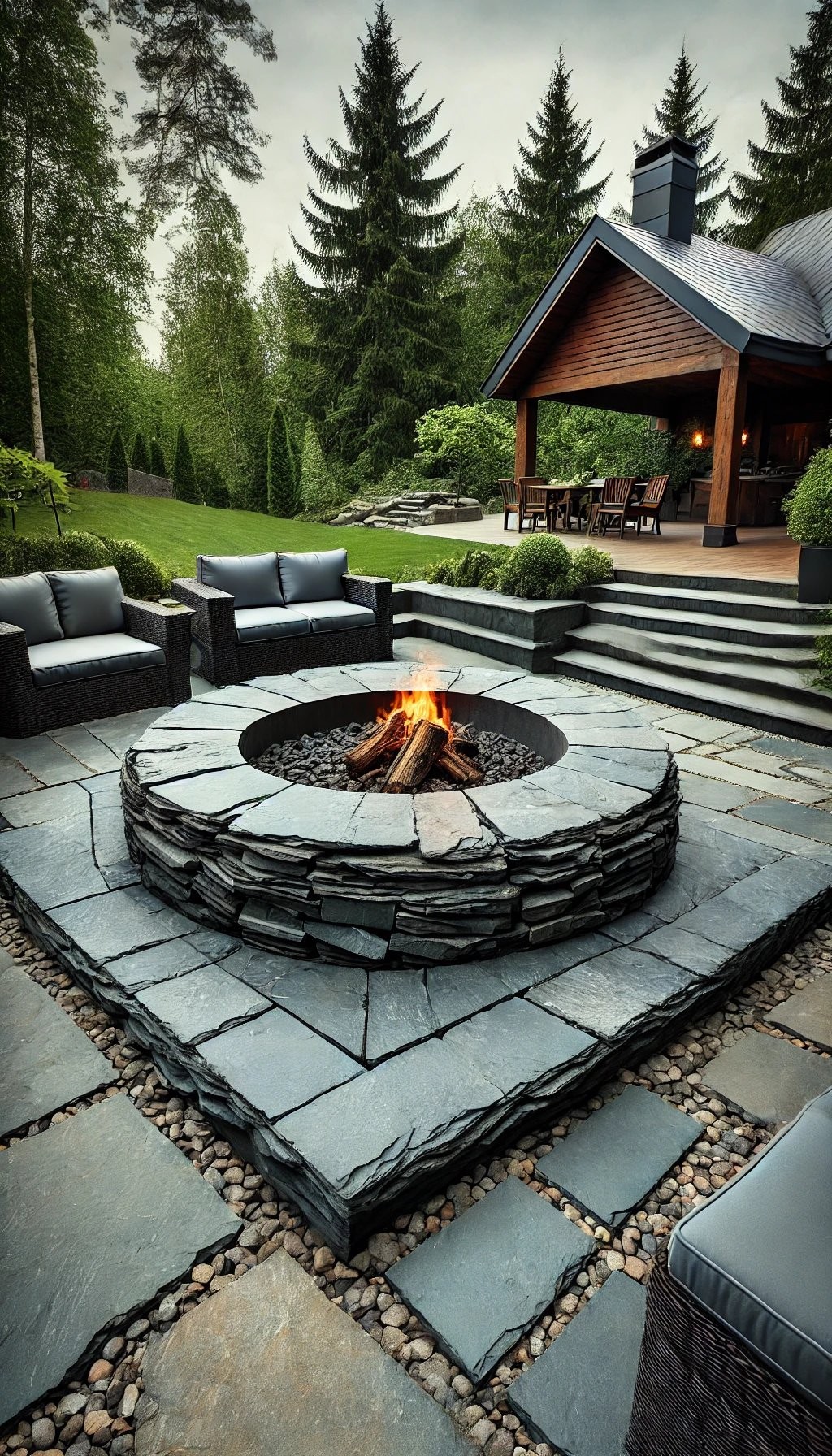 Sunken Stone Fire Pit