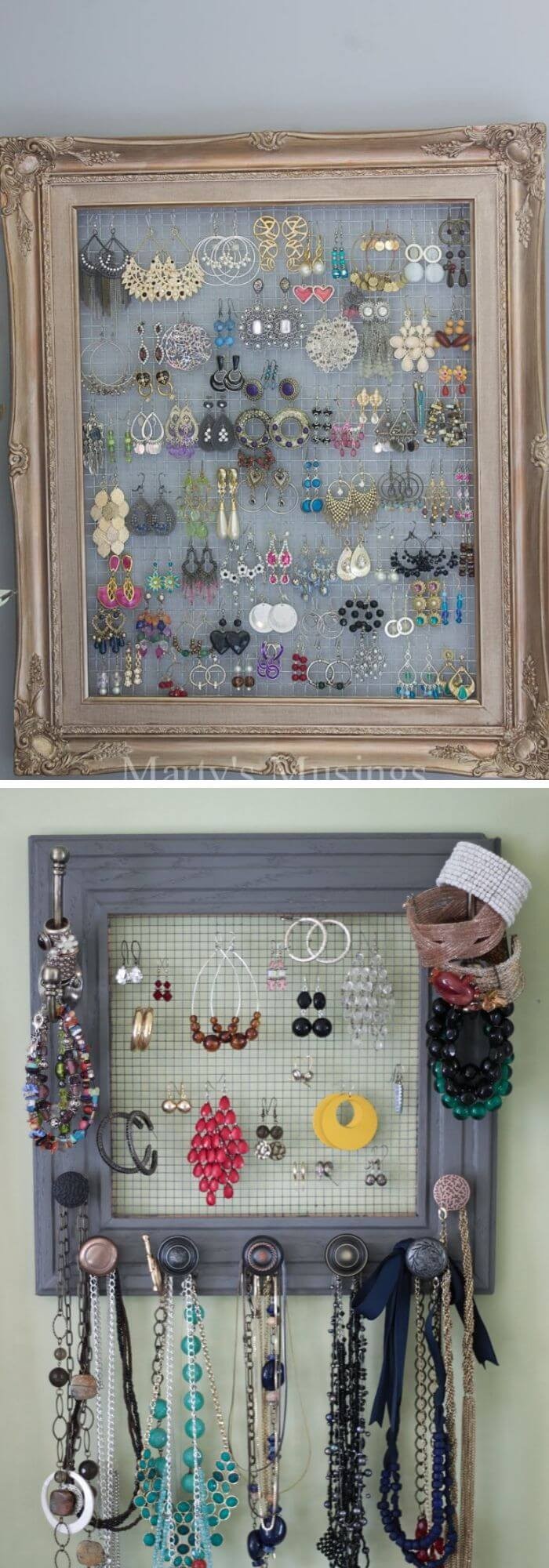 A Vintage Framed Earring Hanger