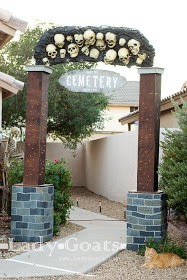 Cemetery entrance sign