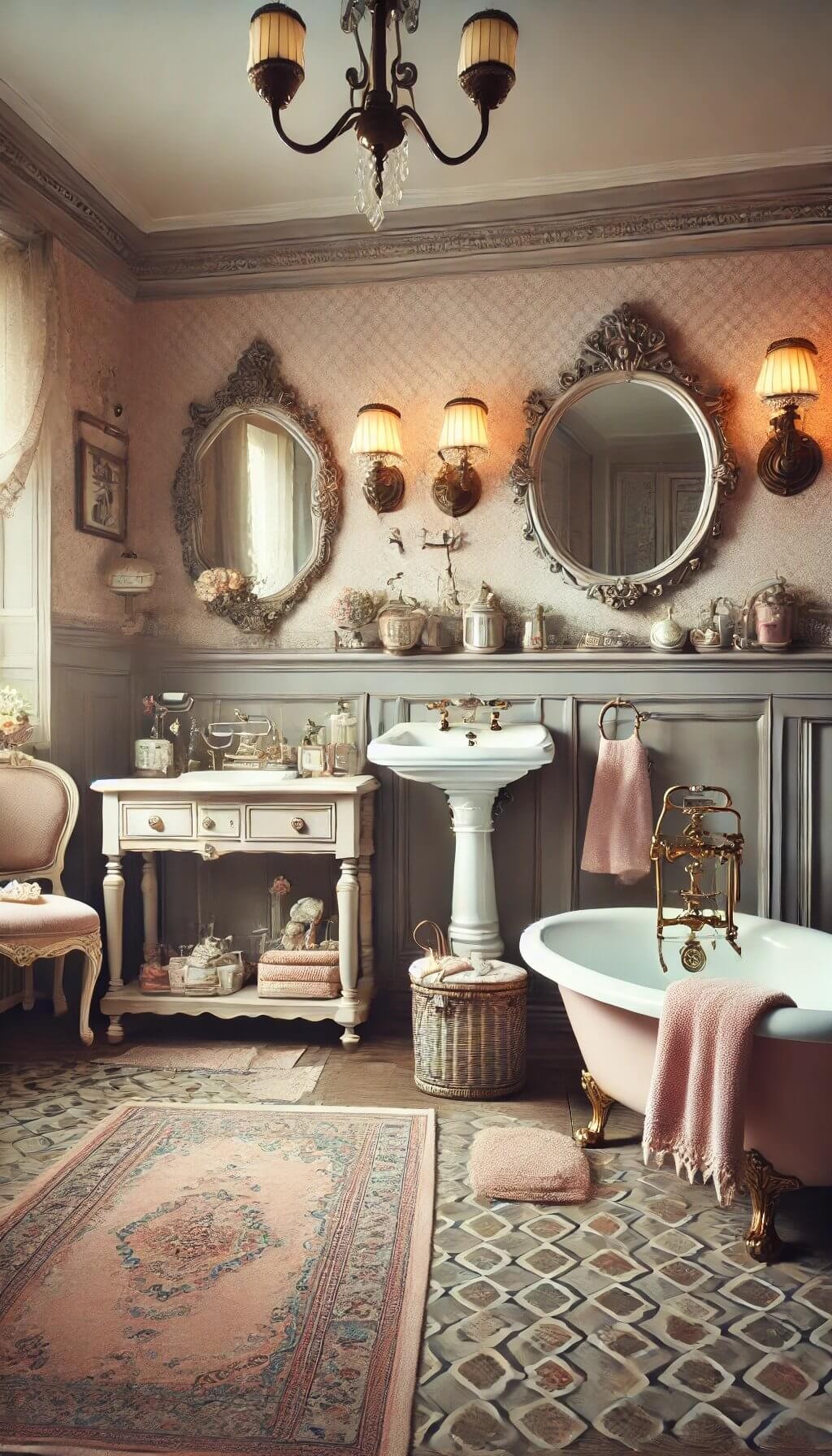 Pink and Grey Vintage Look