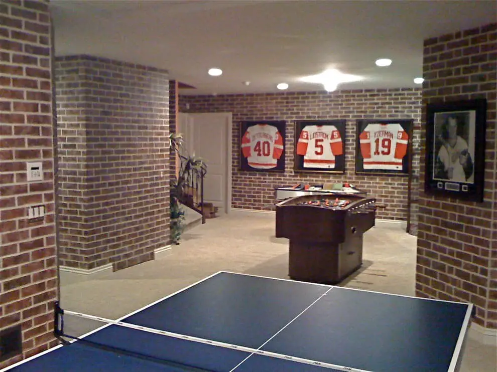 Brick basement wall ideas.