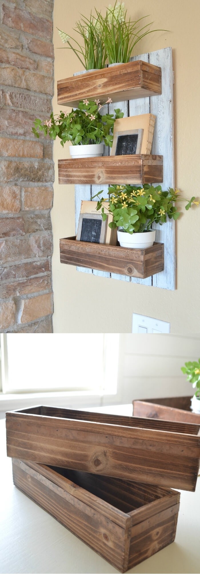 DIY wooden wall planter