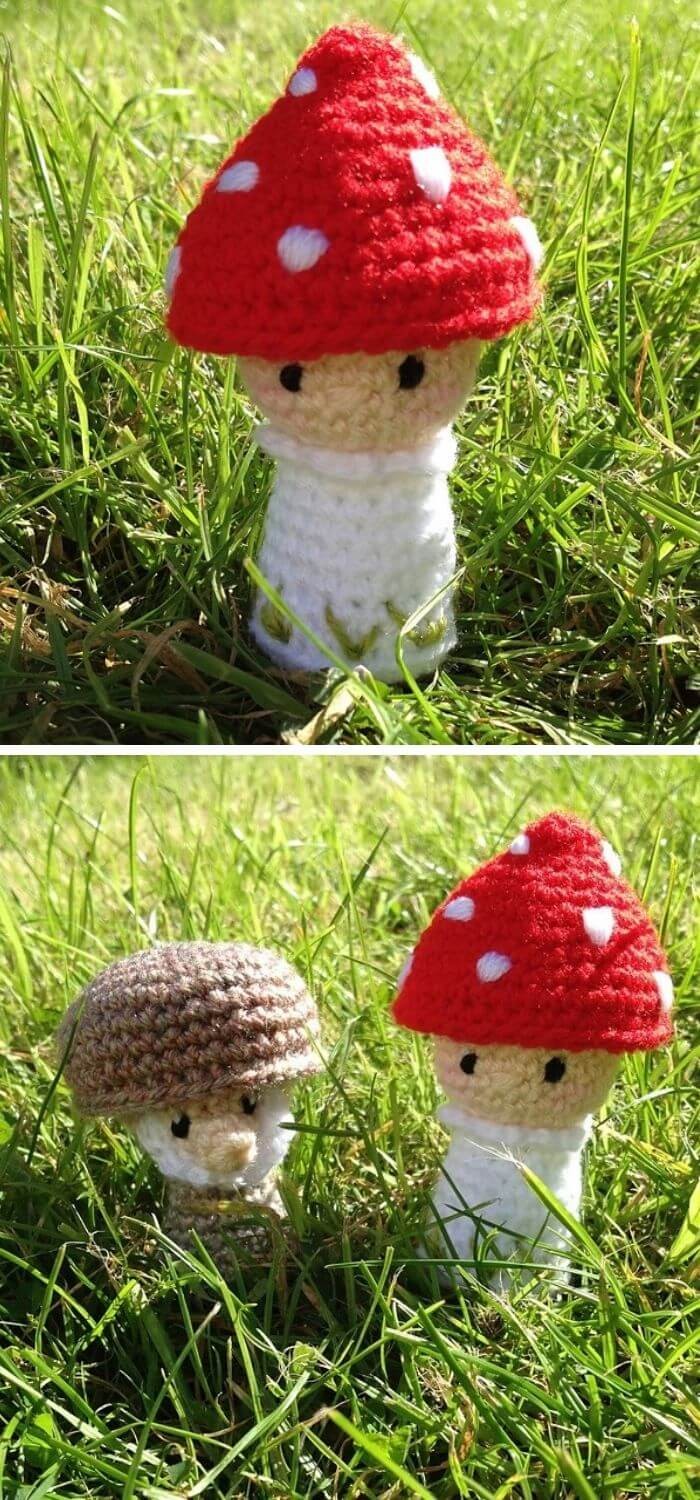 Mushroom gnome and toadstool pixie