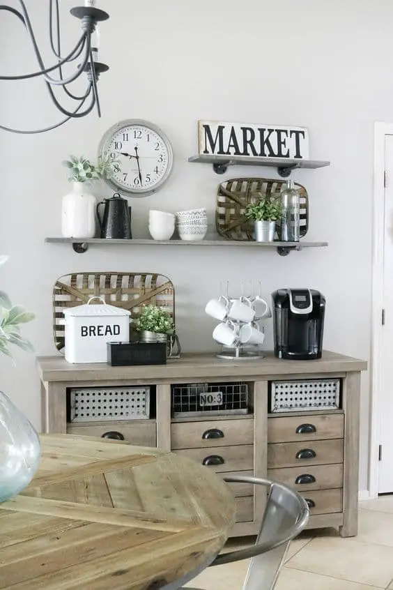 Farmhouse coffee bar ideas