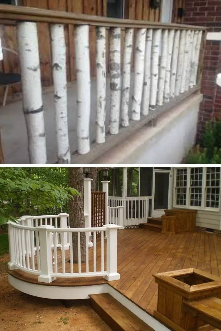 Mix-wood porch railing