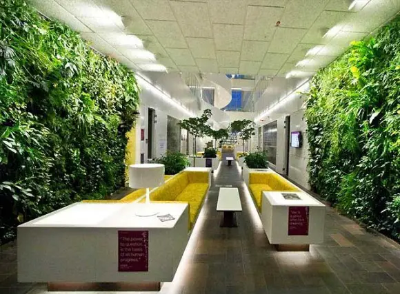 Modern Lobby With Plants Decoration