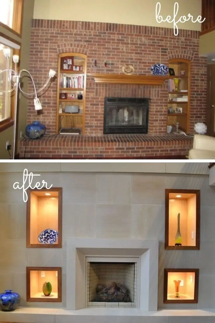 Floor to ceiling fireplace remodel ideas