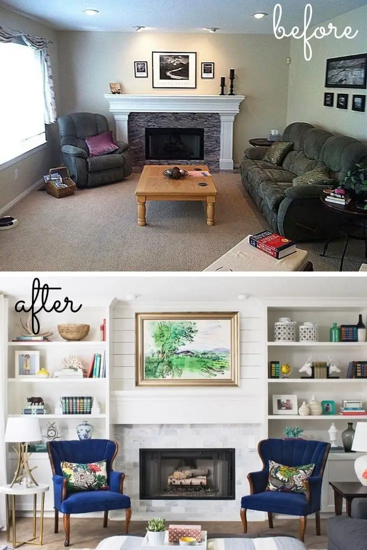 Fireplace remodel ideas with tile