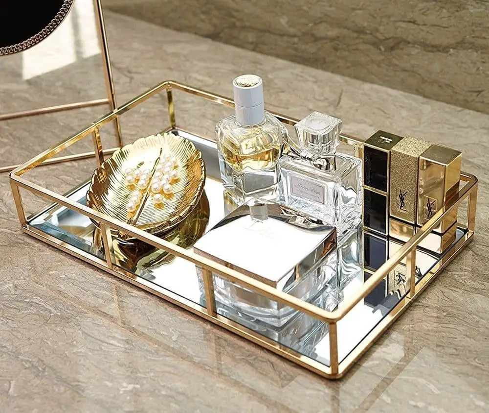 Bathroom Tray in Gold