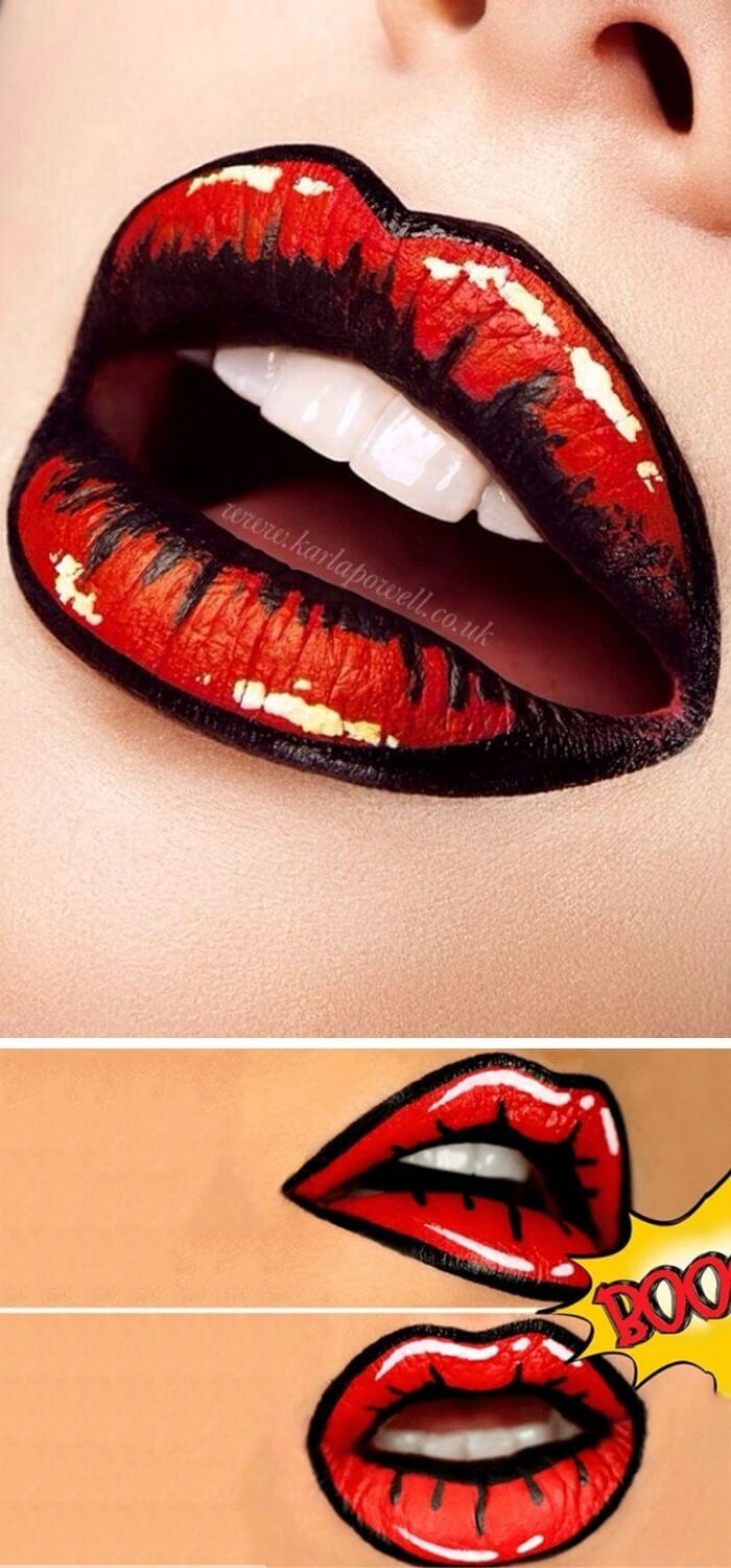 Pop Art Inspired Lip Art