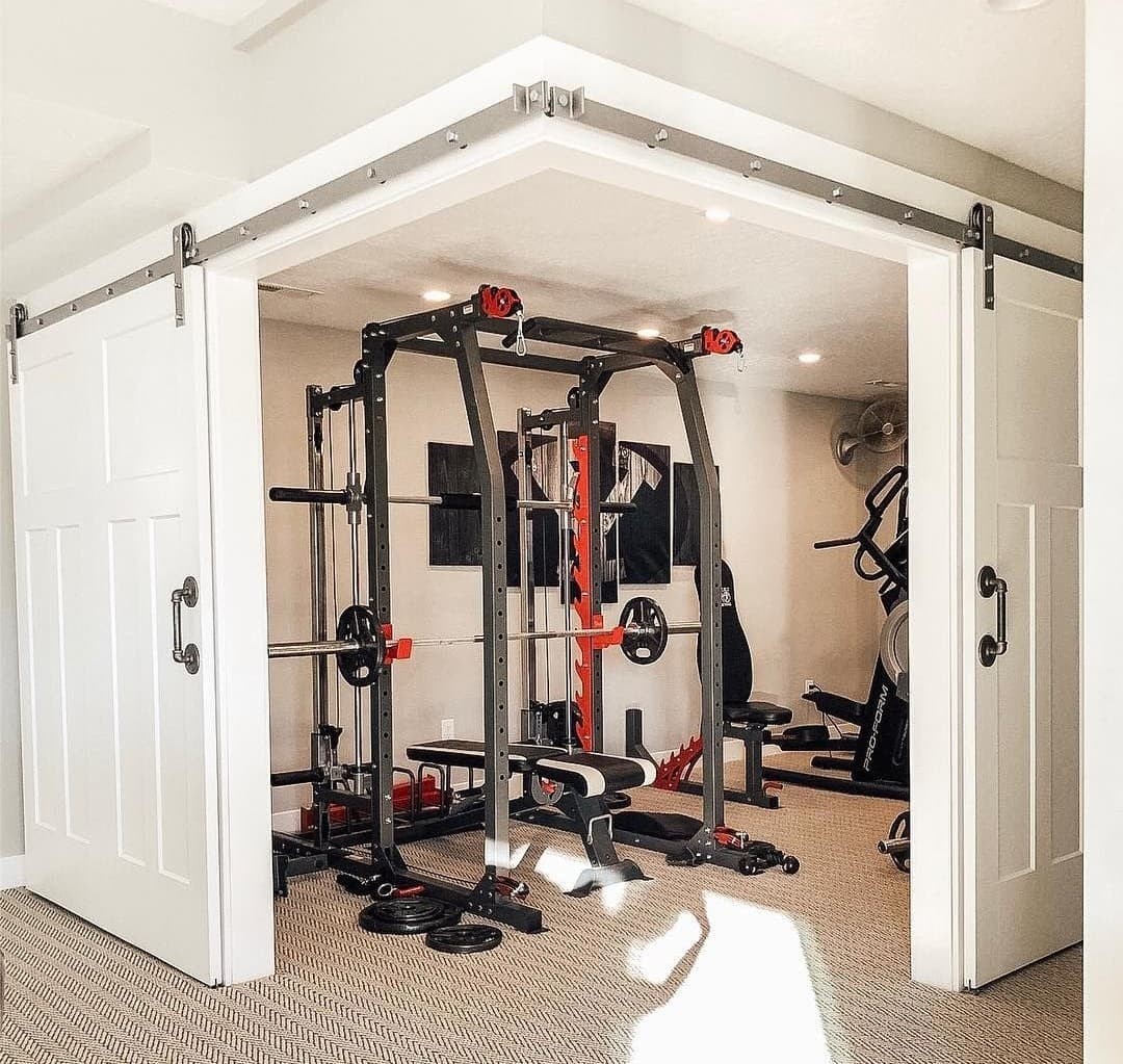 Create a gym that fits in a corner.