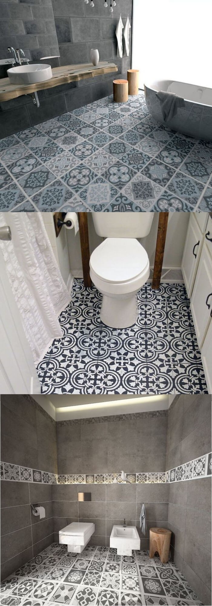 Vintage bathroom floor tile ideas