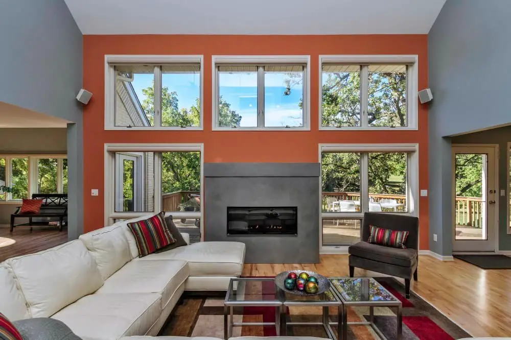 Orange accent walls