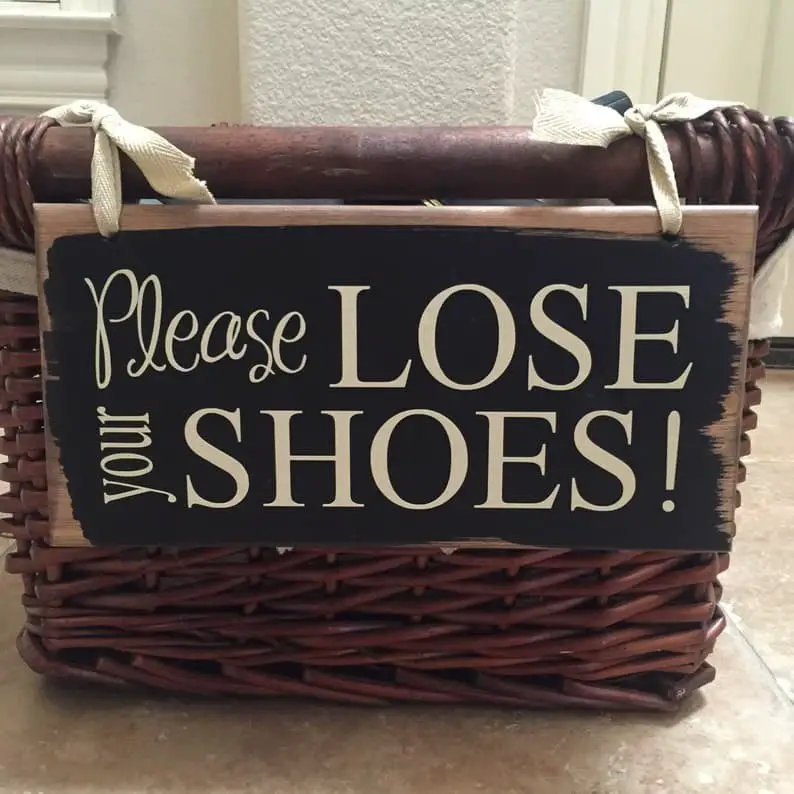 Signed Dark Shoe Basket