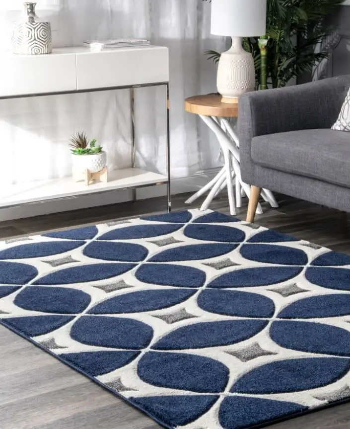 Consider a Navy Blue and Gray Rug