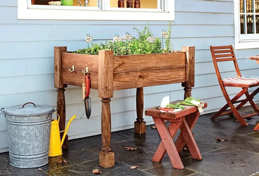 Waist high herb garden bed