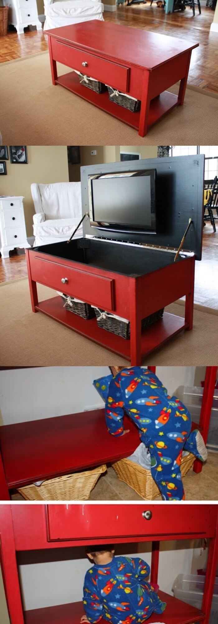 Red coffee table