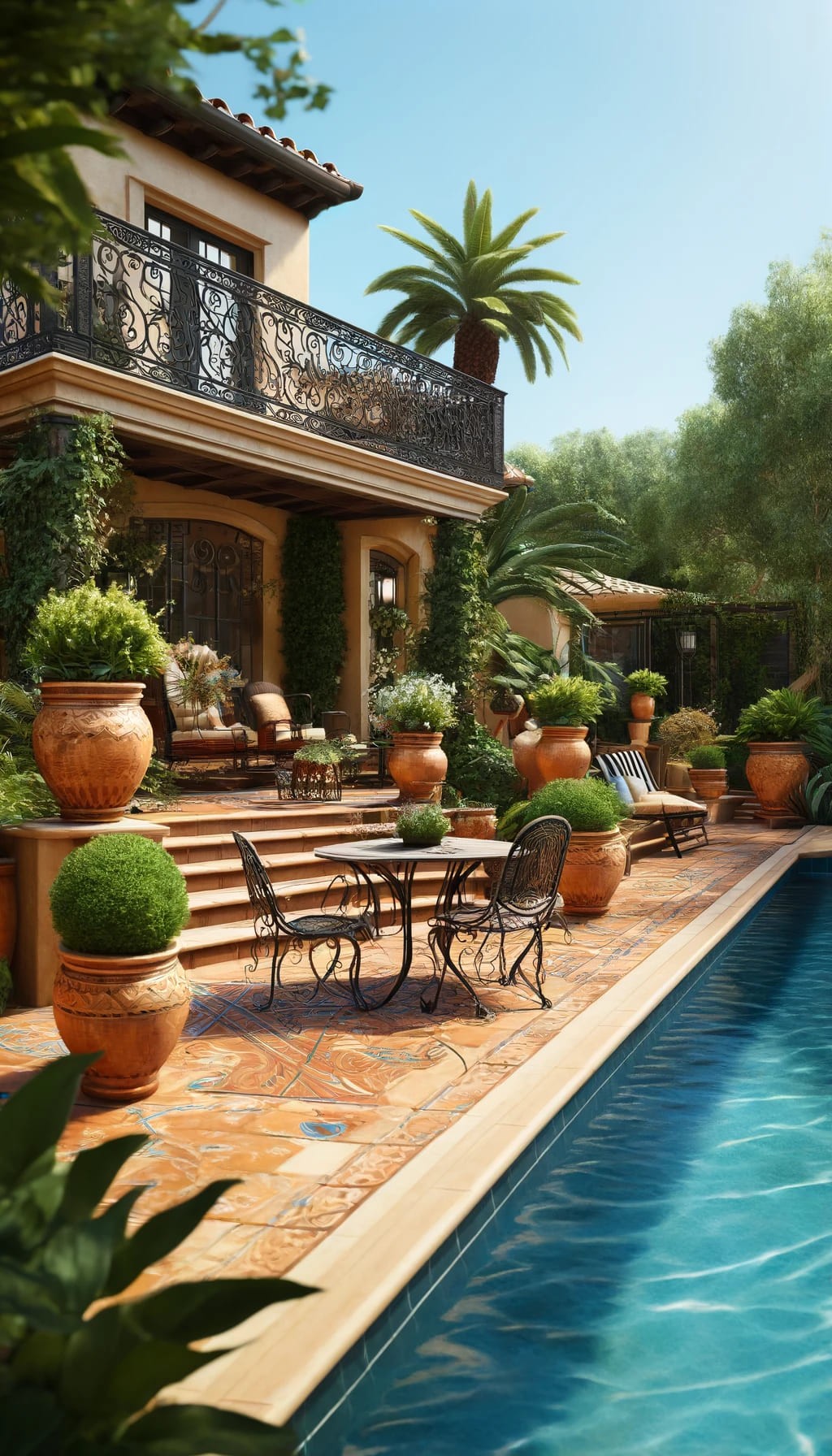 Mediterranean-style Pool Deck