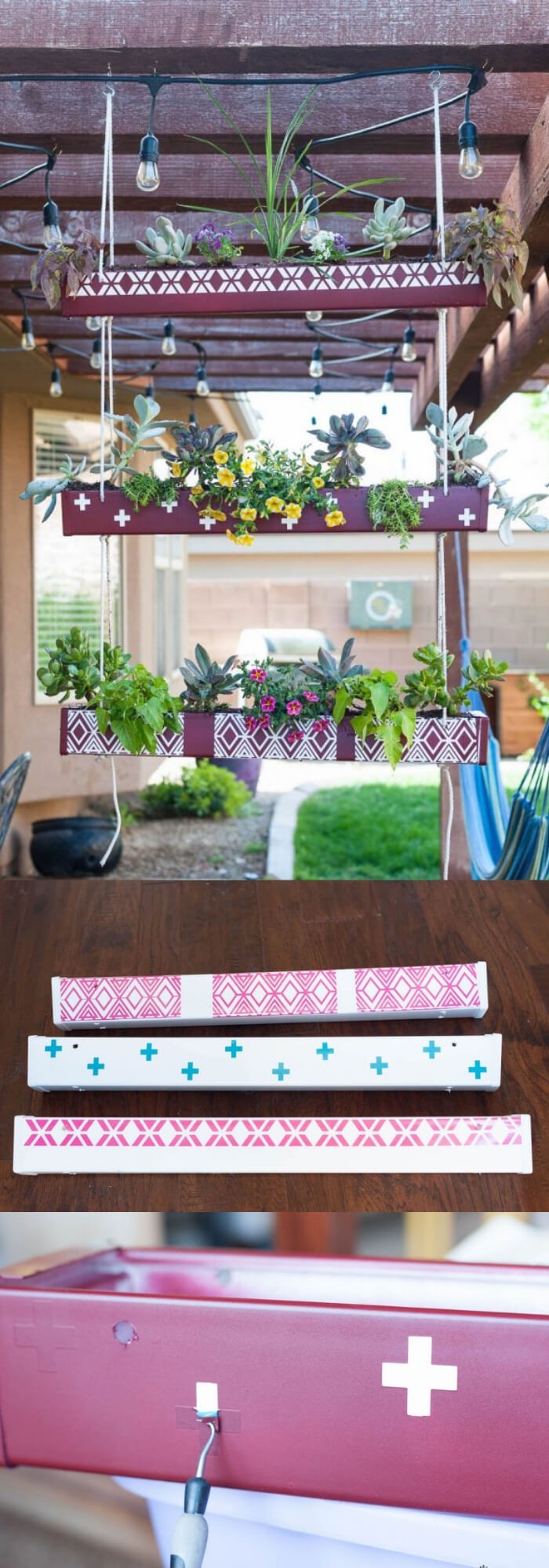 DIY Rain Gutter Hanging