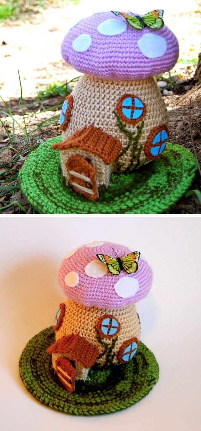 Spring Toadstool fairy house