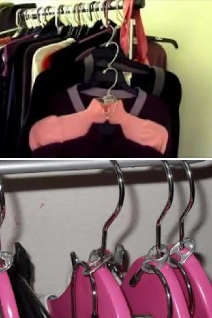 Use Soda Can Tabs to Hang Multiple Garments on One Hanger