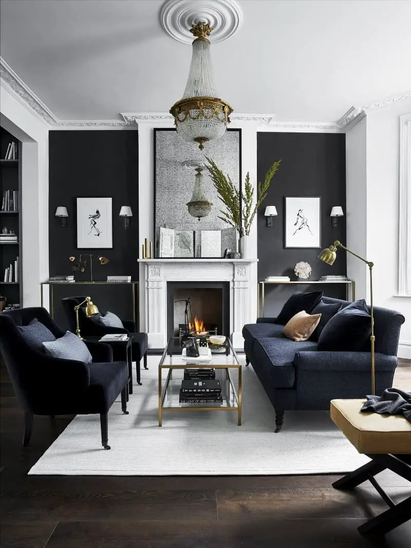 Add a black couch or chair to your living room for a modern touch