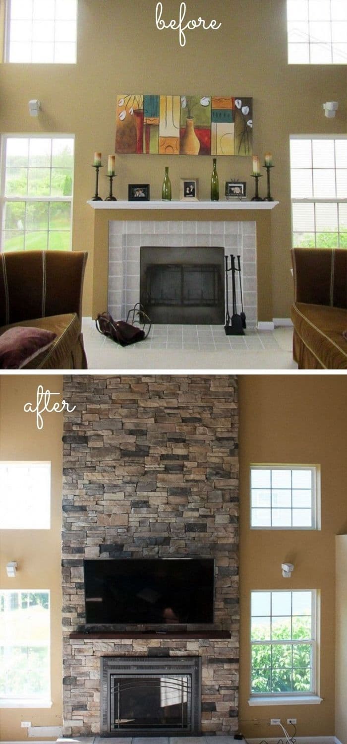 Stone fireplace remodel ideas