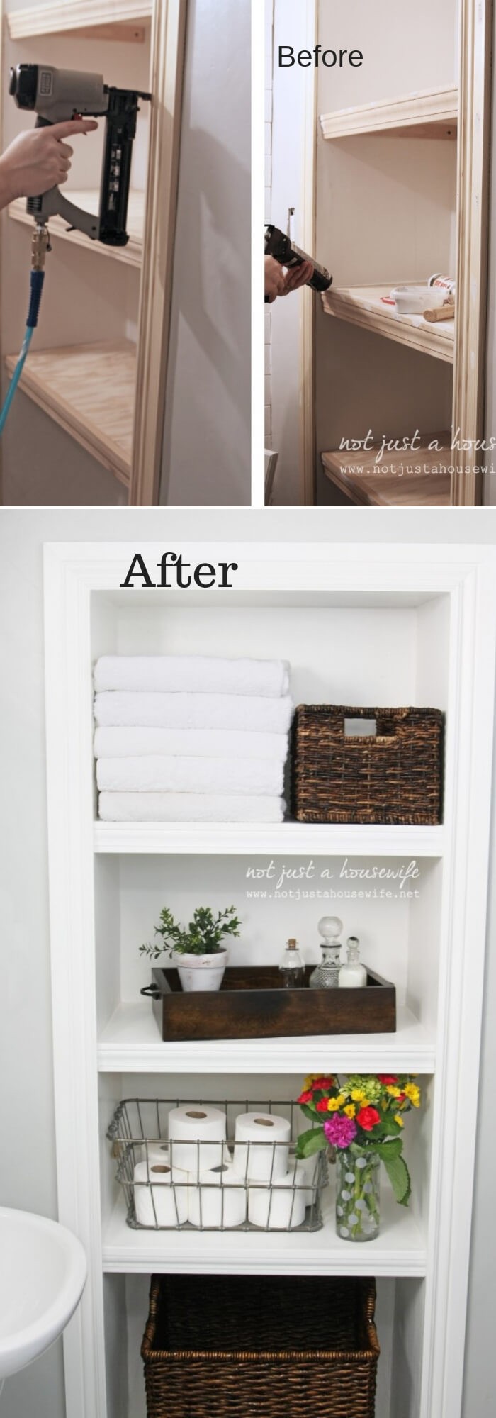 Bathroom shelves