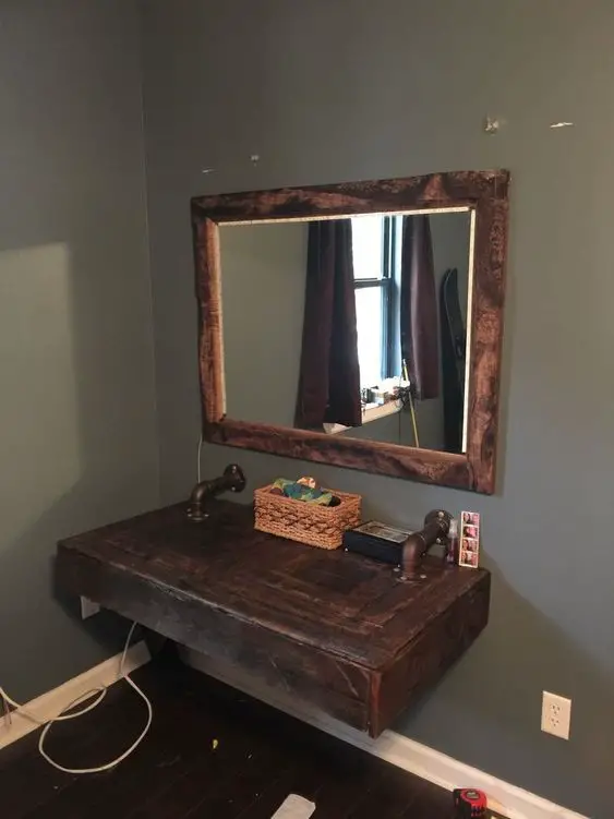 The extremely rustic vanity